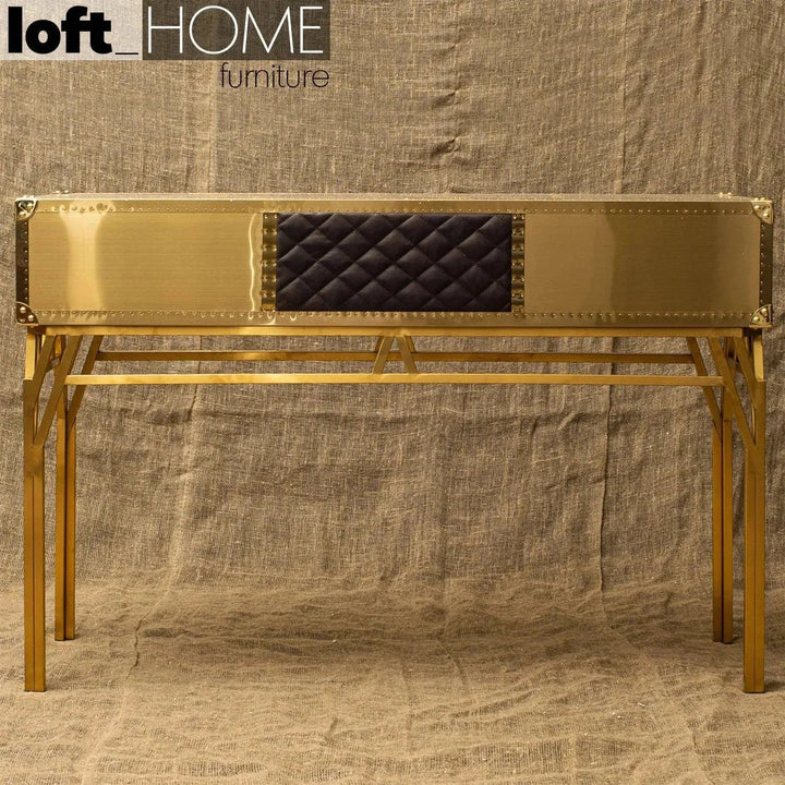 Vintage Genuine Leather Study Table OSMOND