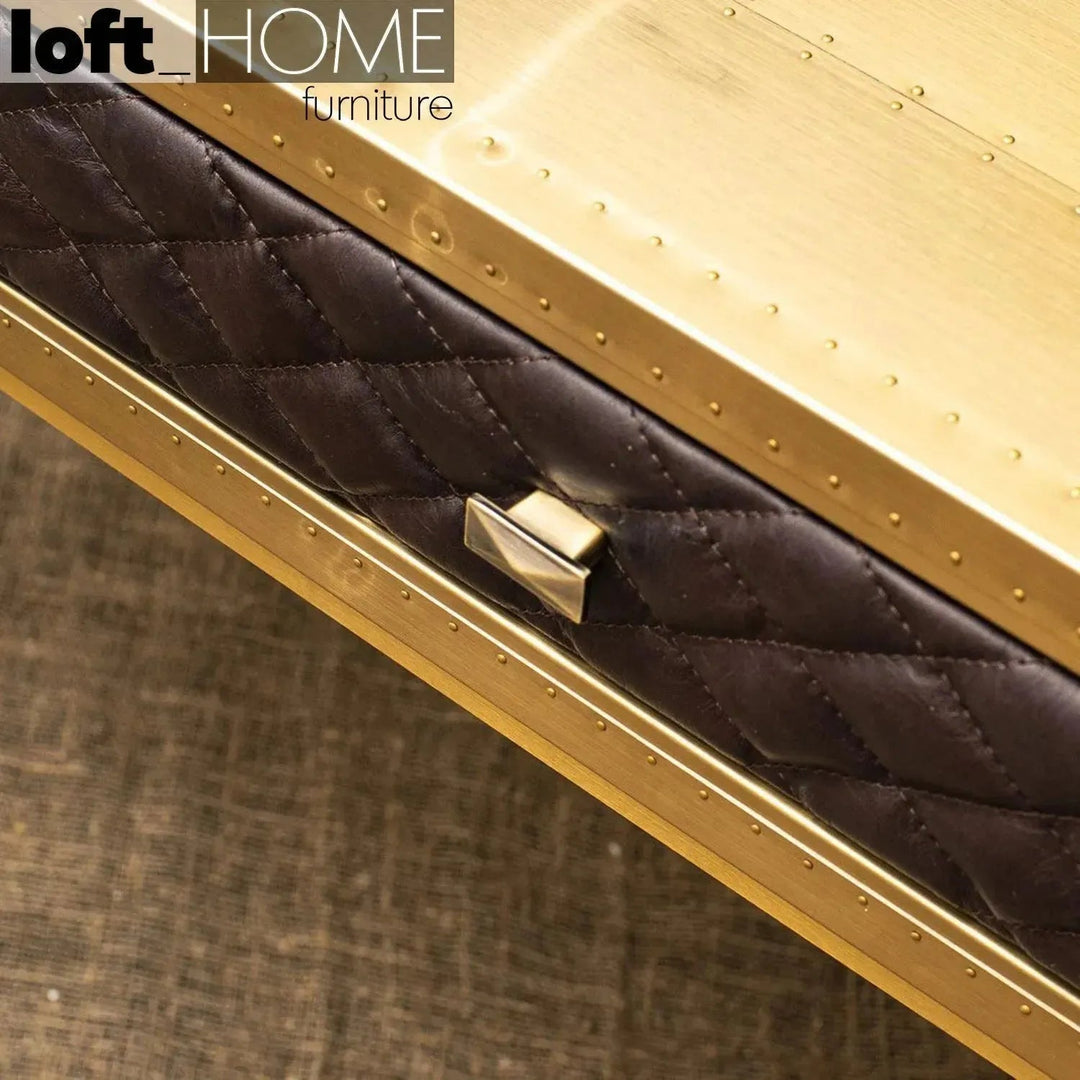 Vintage Genuine Leather Study Table OSMOND