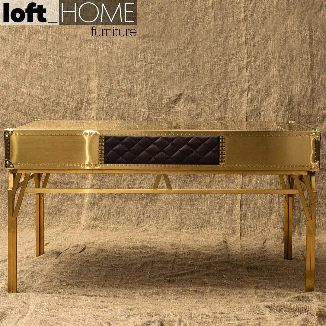 Vintage Genuine Leather Study Table OSMOND