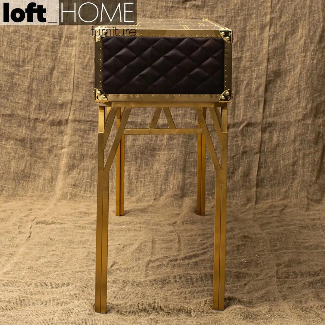 Vintage Genuine Leather Study Table OSMOND