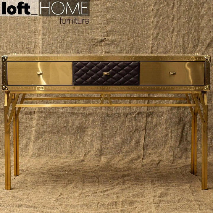 Vintage Genuine Leather Study Table OSMOND