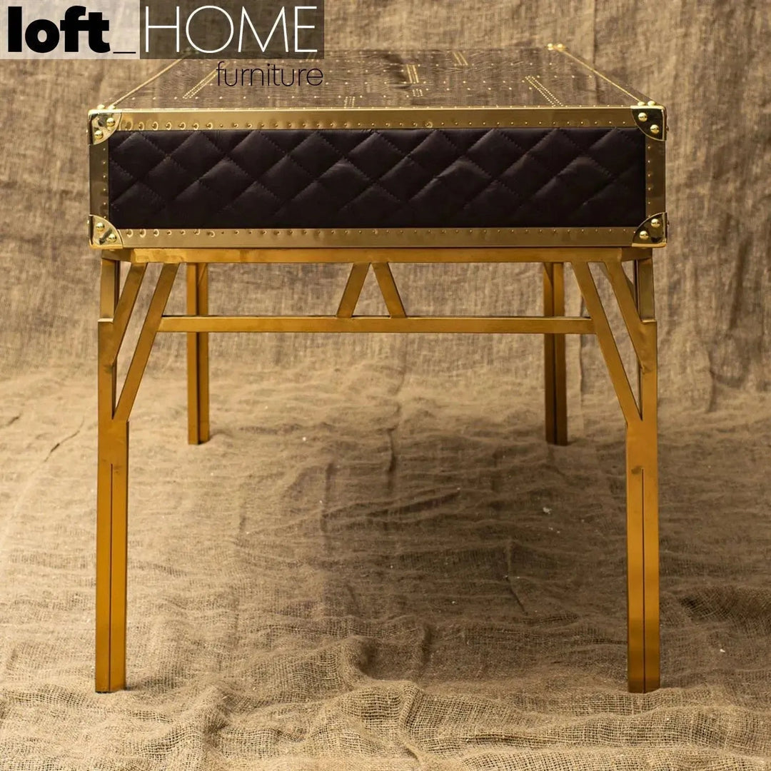 Vintage Genuine Leather Study Table OSMOND