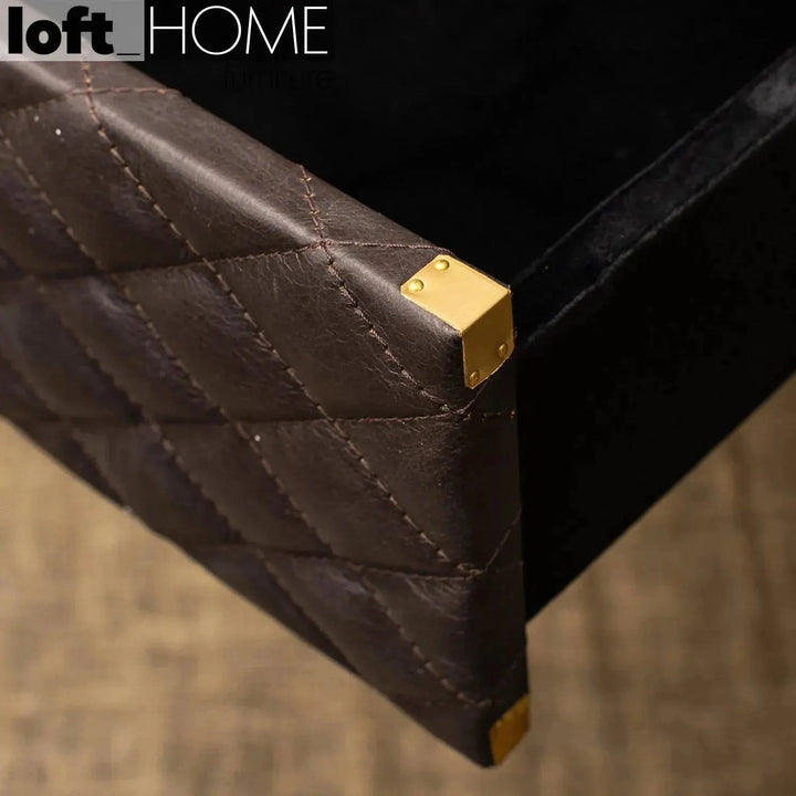 Vintage Genuine Leather Study Table OSMOND