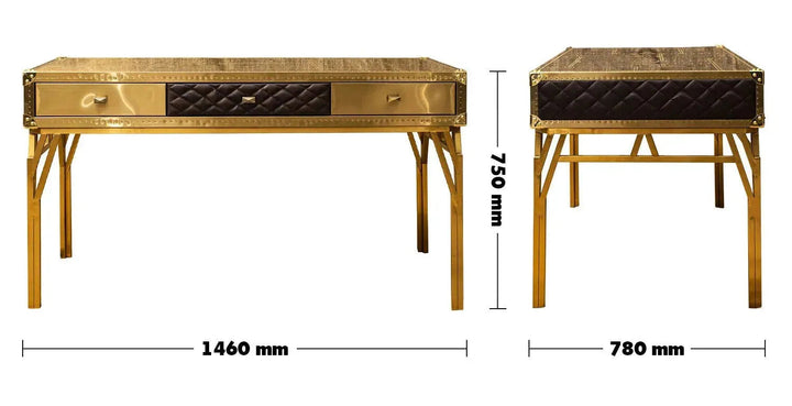 Vintage Genuine Leather Study Table OSMOND