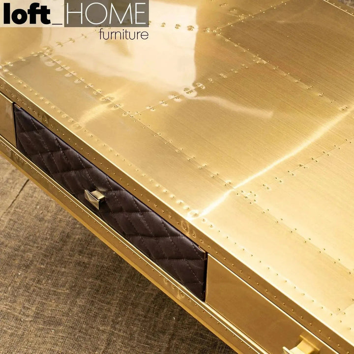 Vintage Genuine Leather Study Table OSMOND