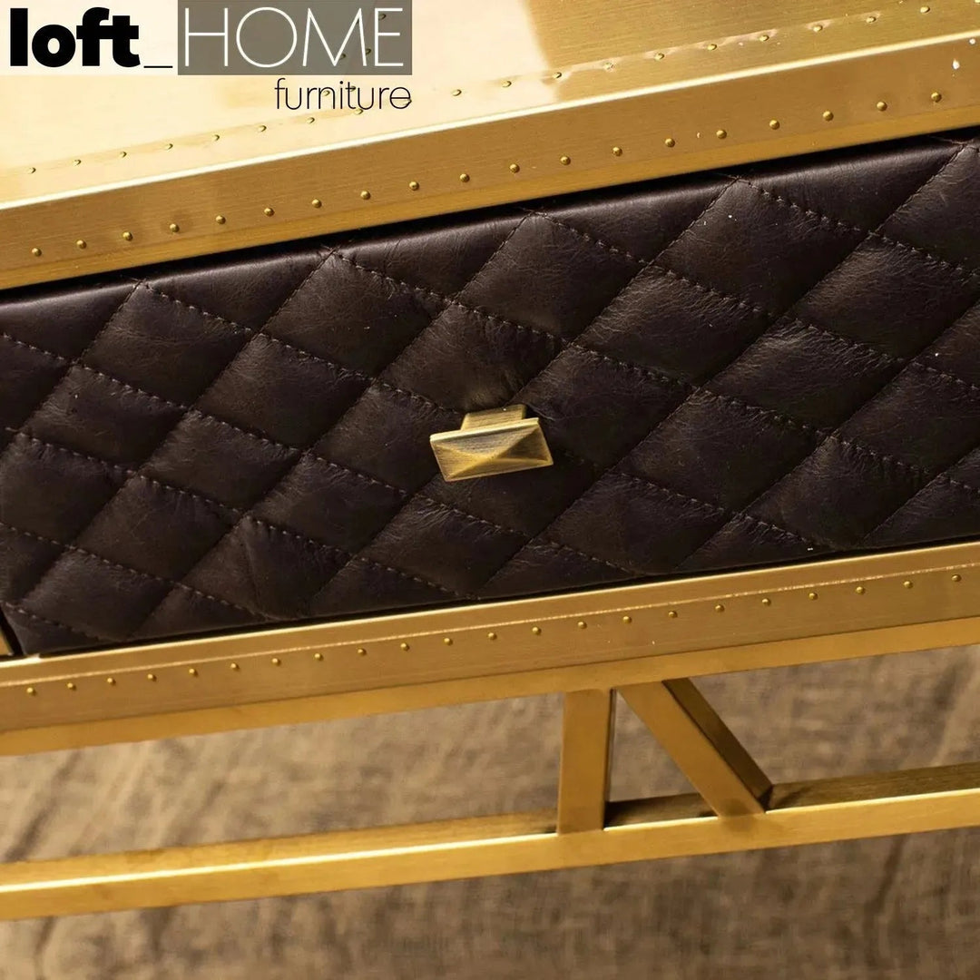 Vintage Genuine Leather Study Table OSMOND