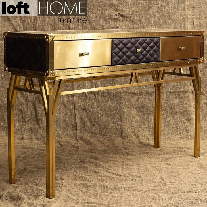 Vintage Genuine Leather Study Table OSMOND