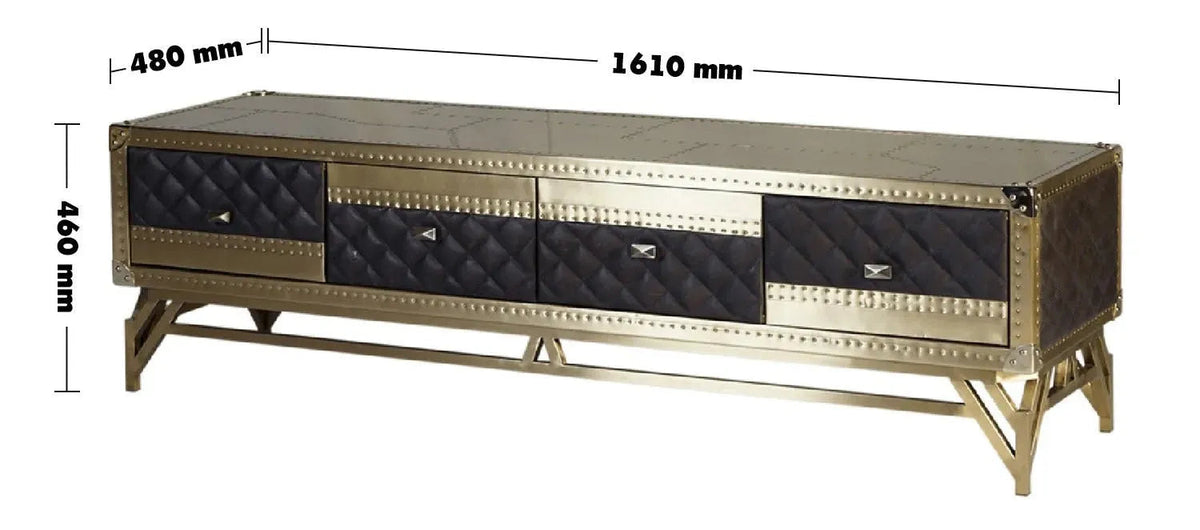 Vintage genuine leather tv console osmond size charts.