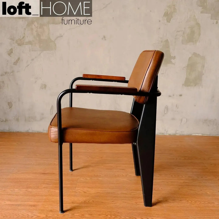 Industrial PU Leather Dining Chair H