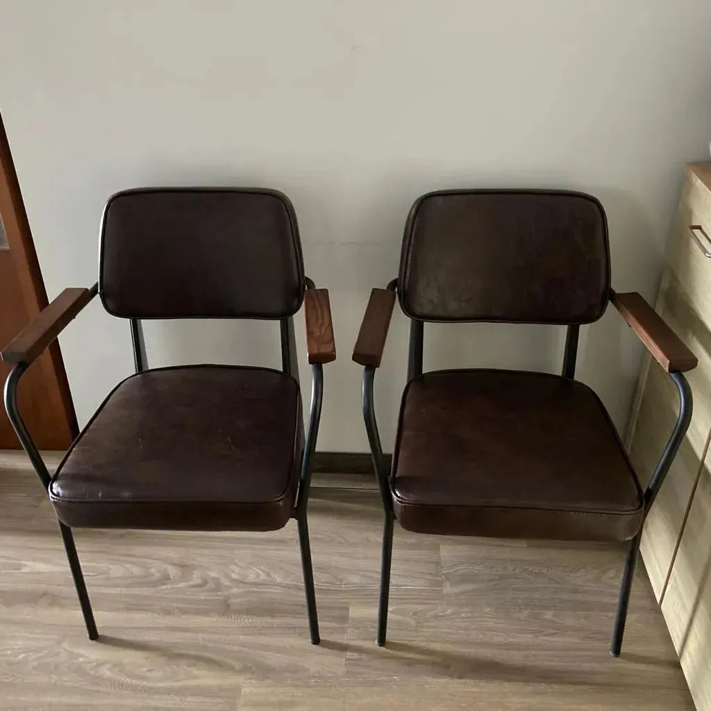 Industrial PU Leather Dining Chair H