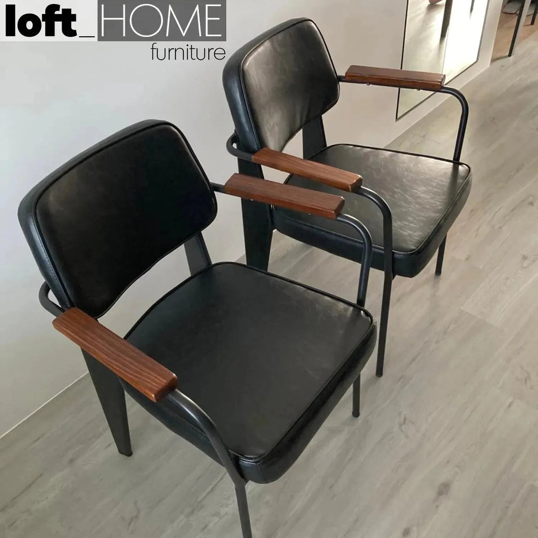 Industrial PU Leather Dining Chair H