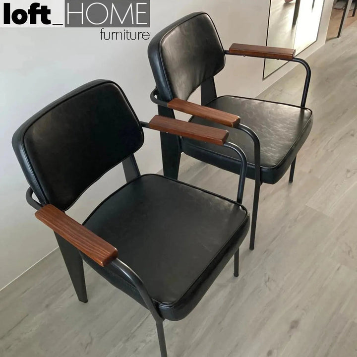 Industrial PU Leather Dining Chair H