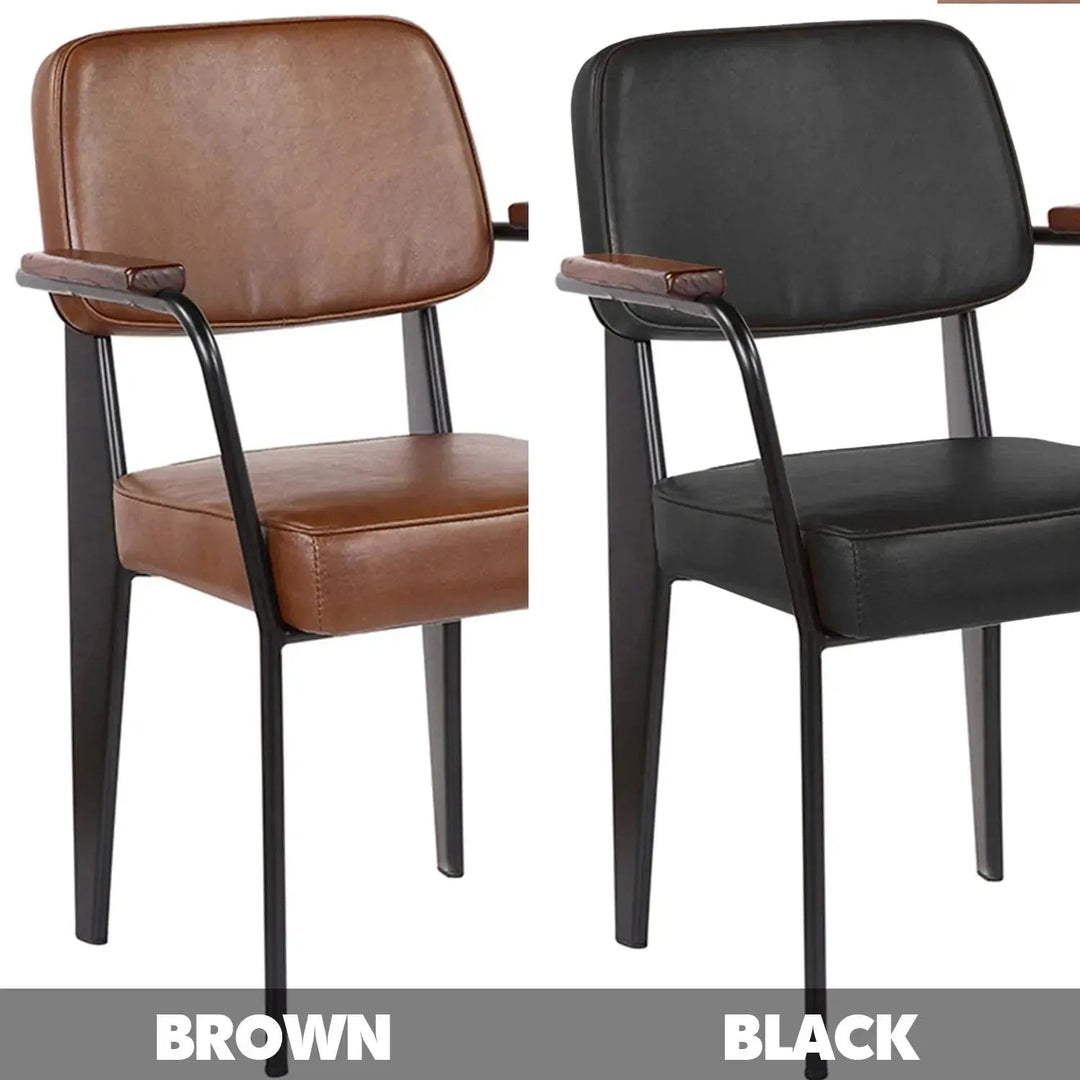 Industrial PU Leather Dining Chair H