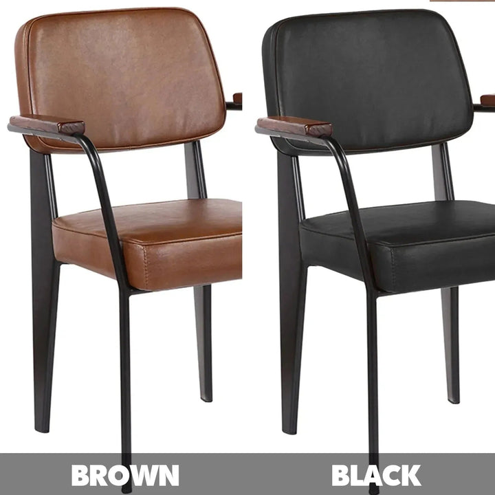 Industrial PU Leather Dining Chair H