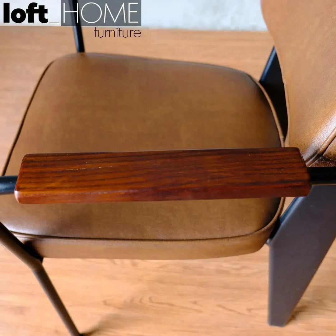 Industrial PU Leather Dining Chair H