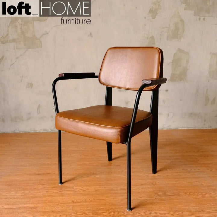 Industrial PU Leather Dining Chair H