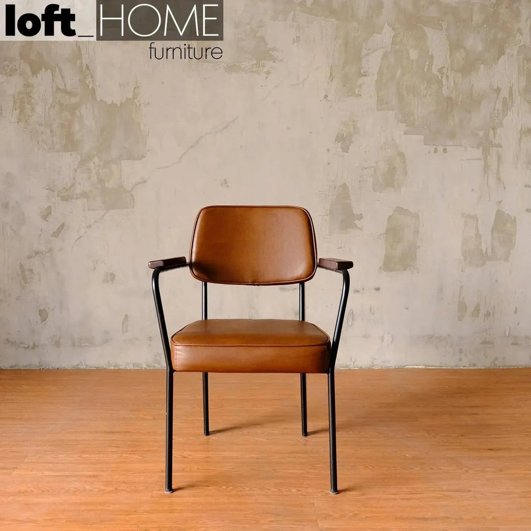 Industrial PU Leather Dining Chair H