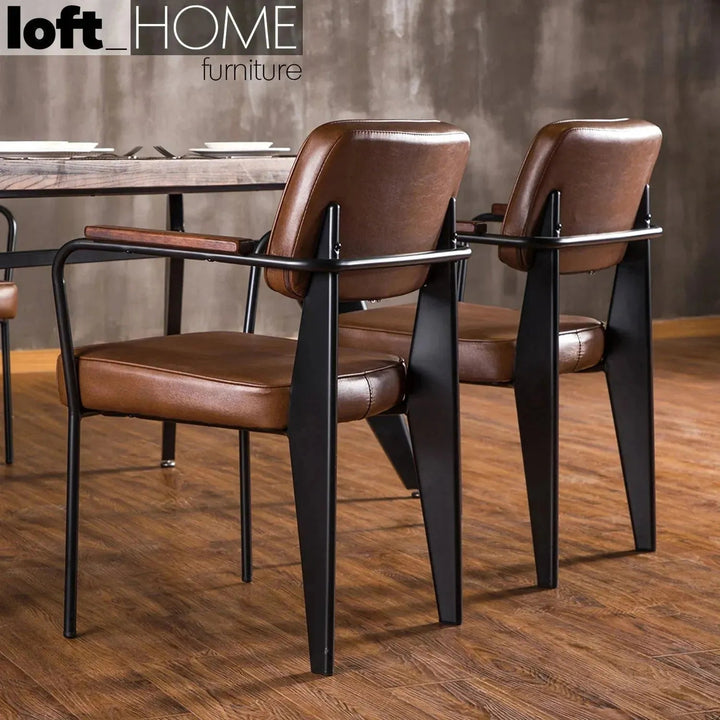 Industrial PU Leather Dining Chair H