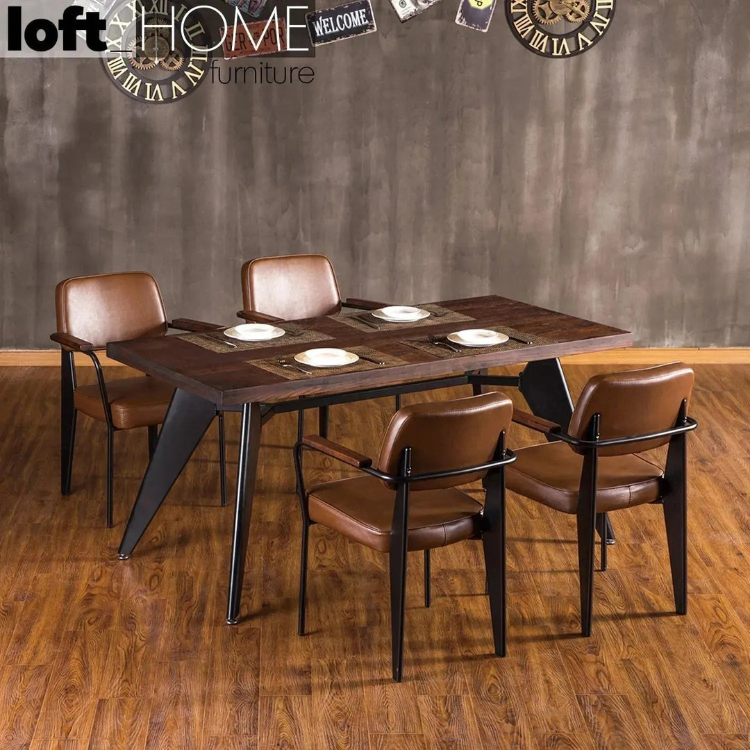 Industrial PU Leather Dining Chair H