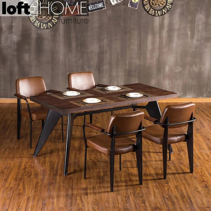 Industrial PU Leather Dining Chair H