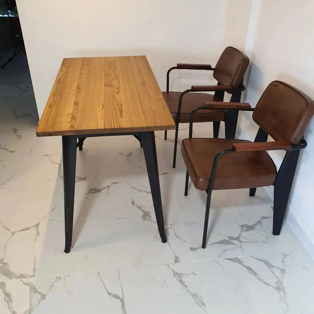 Industrial PU Leather Dining Chair H