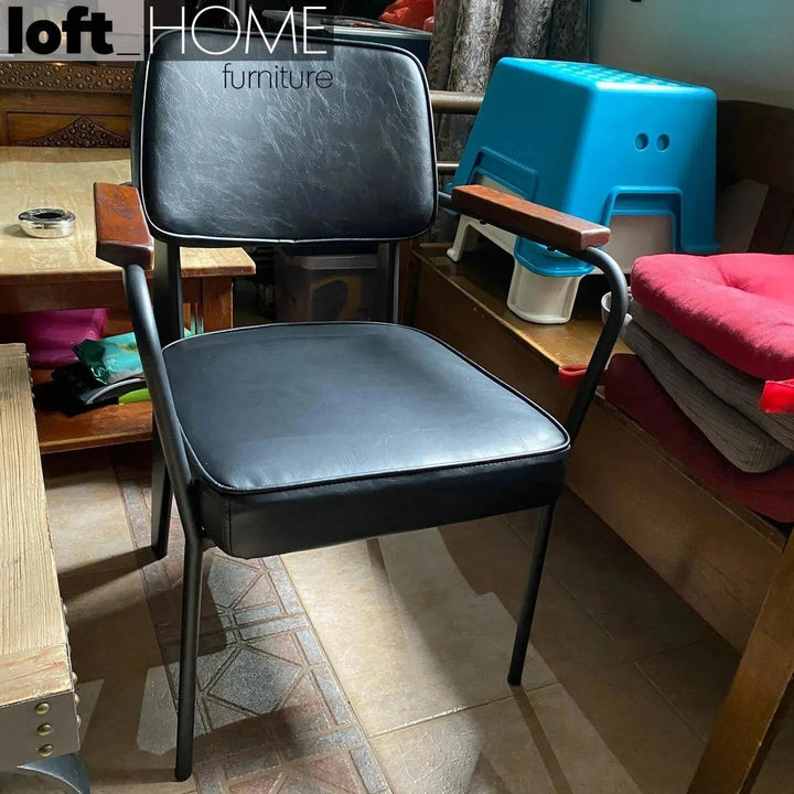 Industrial PU Leather Dining Chair H