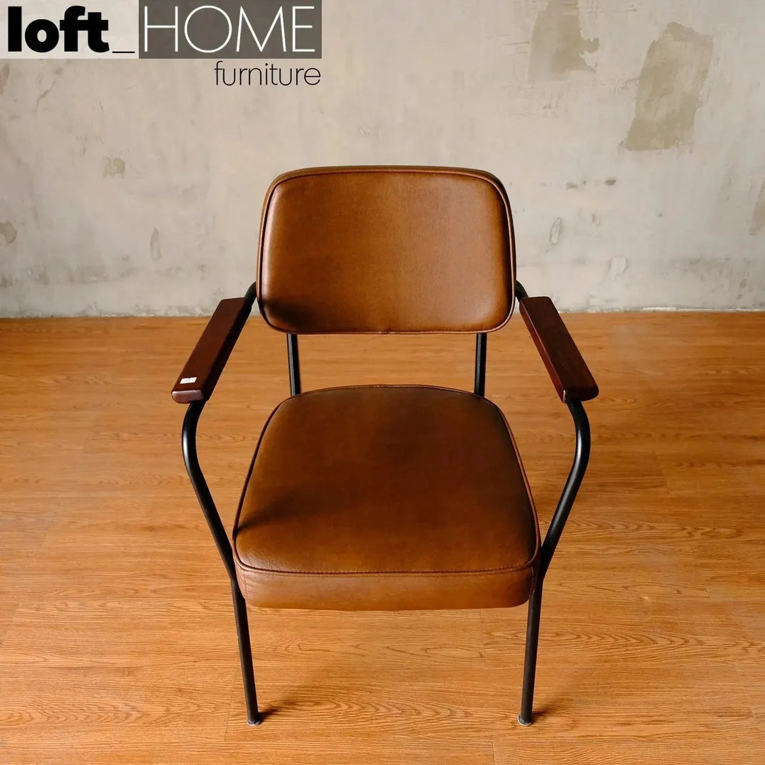 Industrial PU Leather Dining Chair H