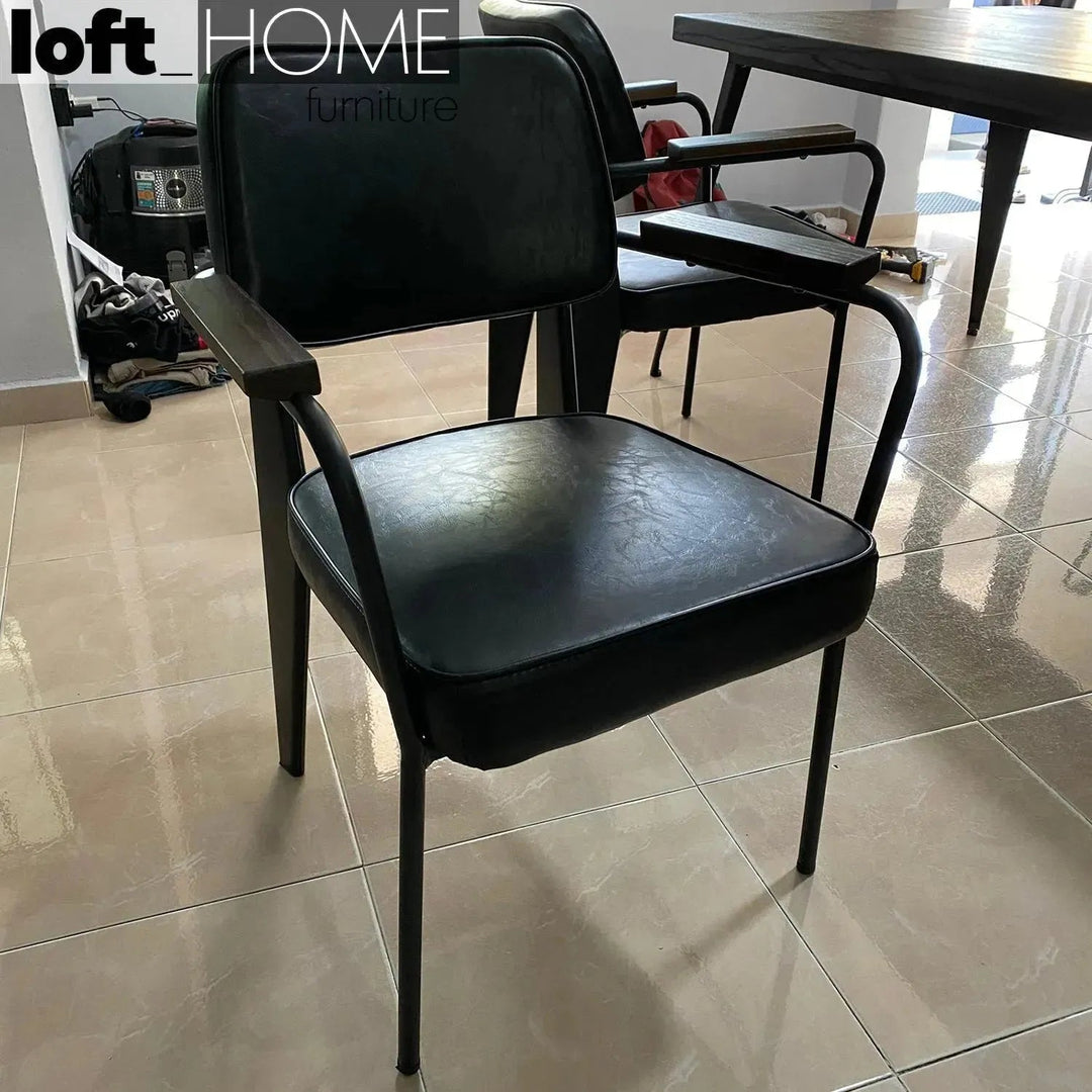 Industrial PU Leather Dining Chair H