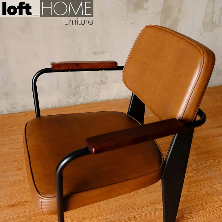 Industrial PU Leather Dining Chair H