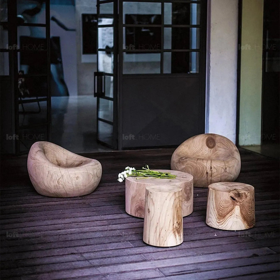 Rustic wood 1 seater sofa maui layered structure.