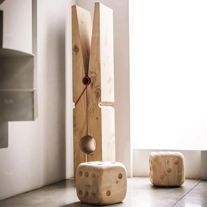 Rustic wood bench molletta in details.