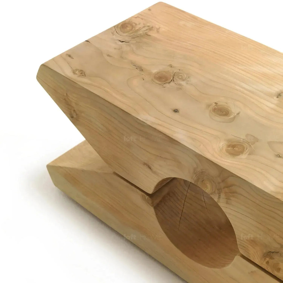 Rustic wood bench molletta detail 13.