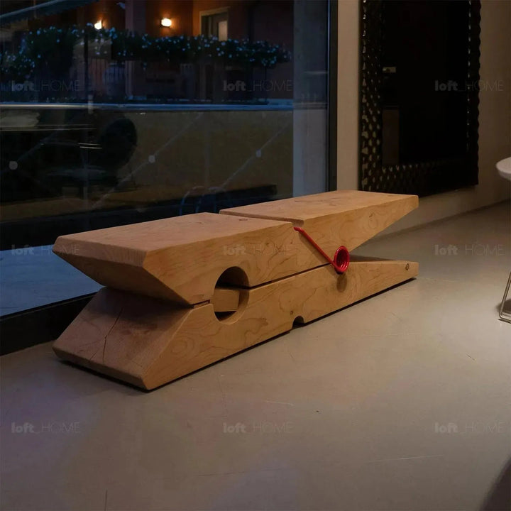 Rustic wood bench molletta material variants.