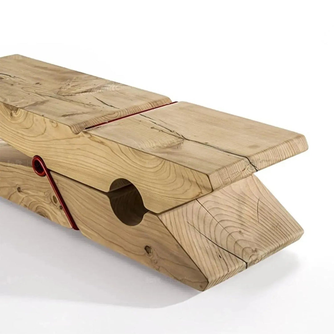 Rustic wood bench molletta detail 8.