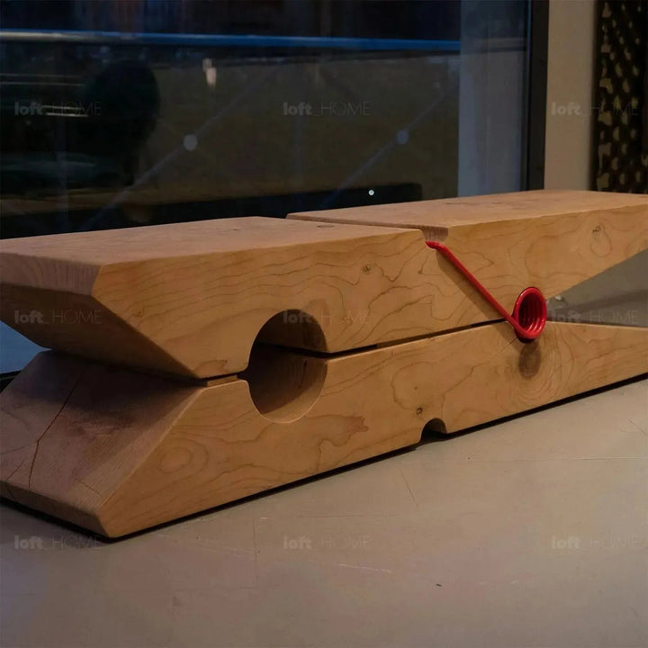 Rustic wood bench molletta in real life style.