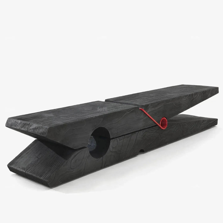 Rustic wood bench molletta detail 19.