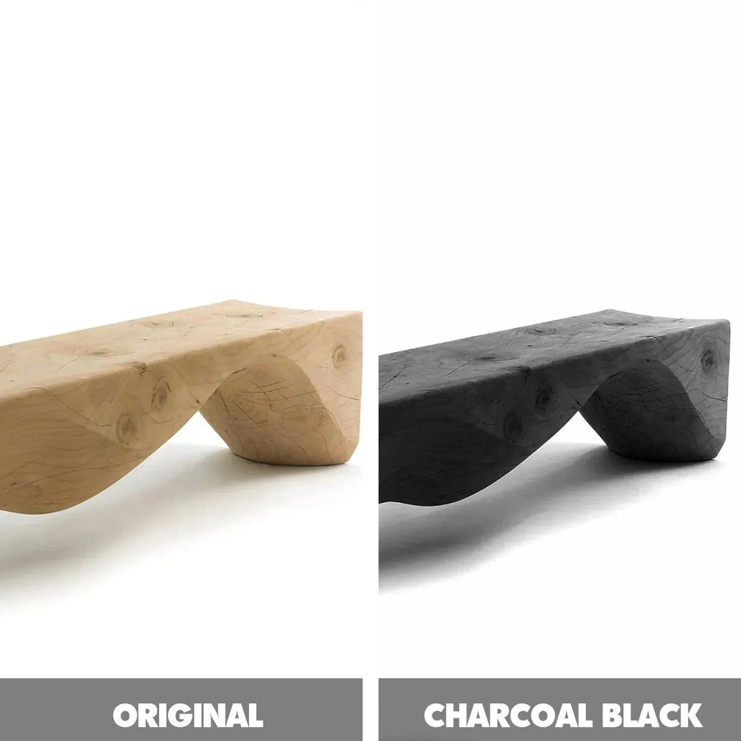 Rustic wood bench mountains color swatches.