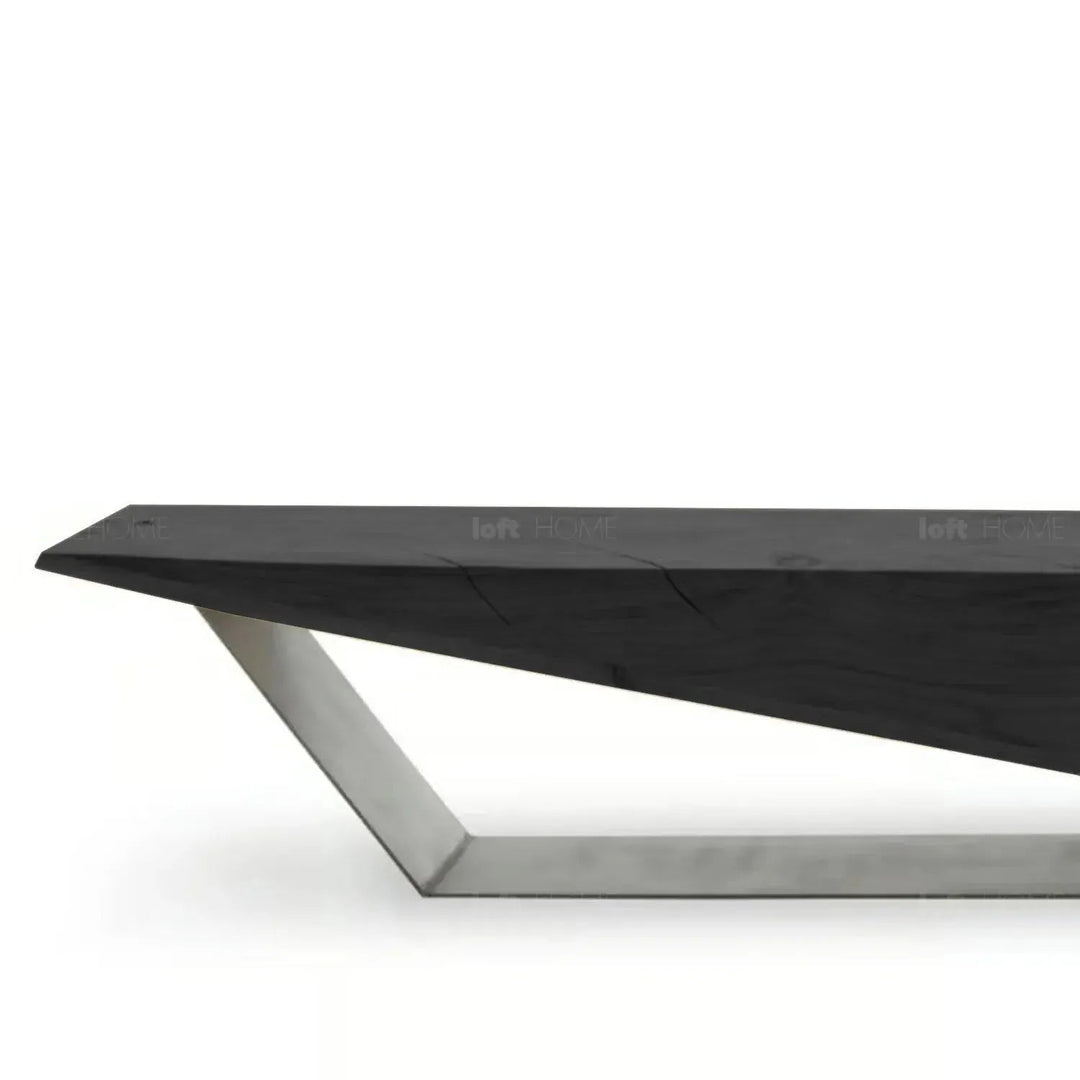 Rustic wood bench wedge detail 1.