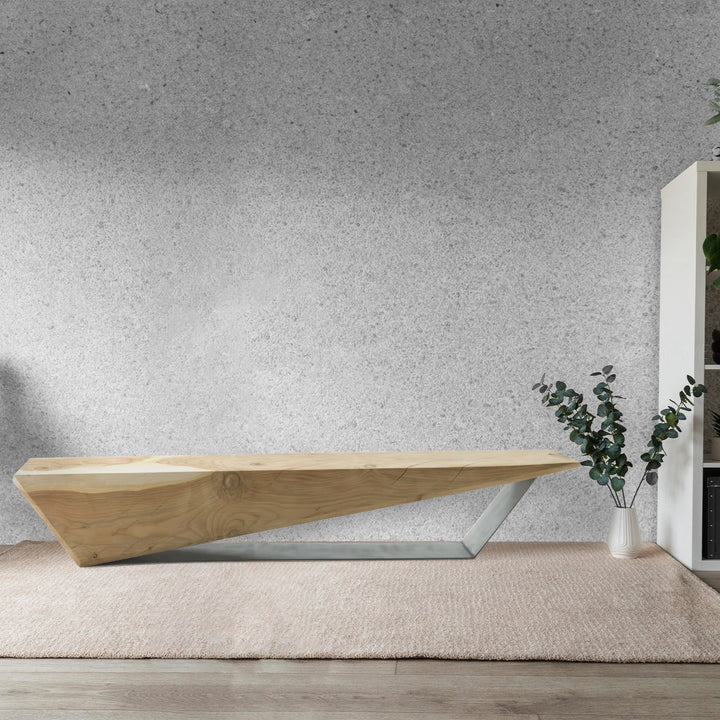 Rustic wood bench wedge primary product view.