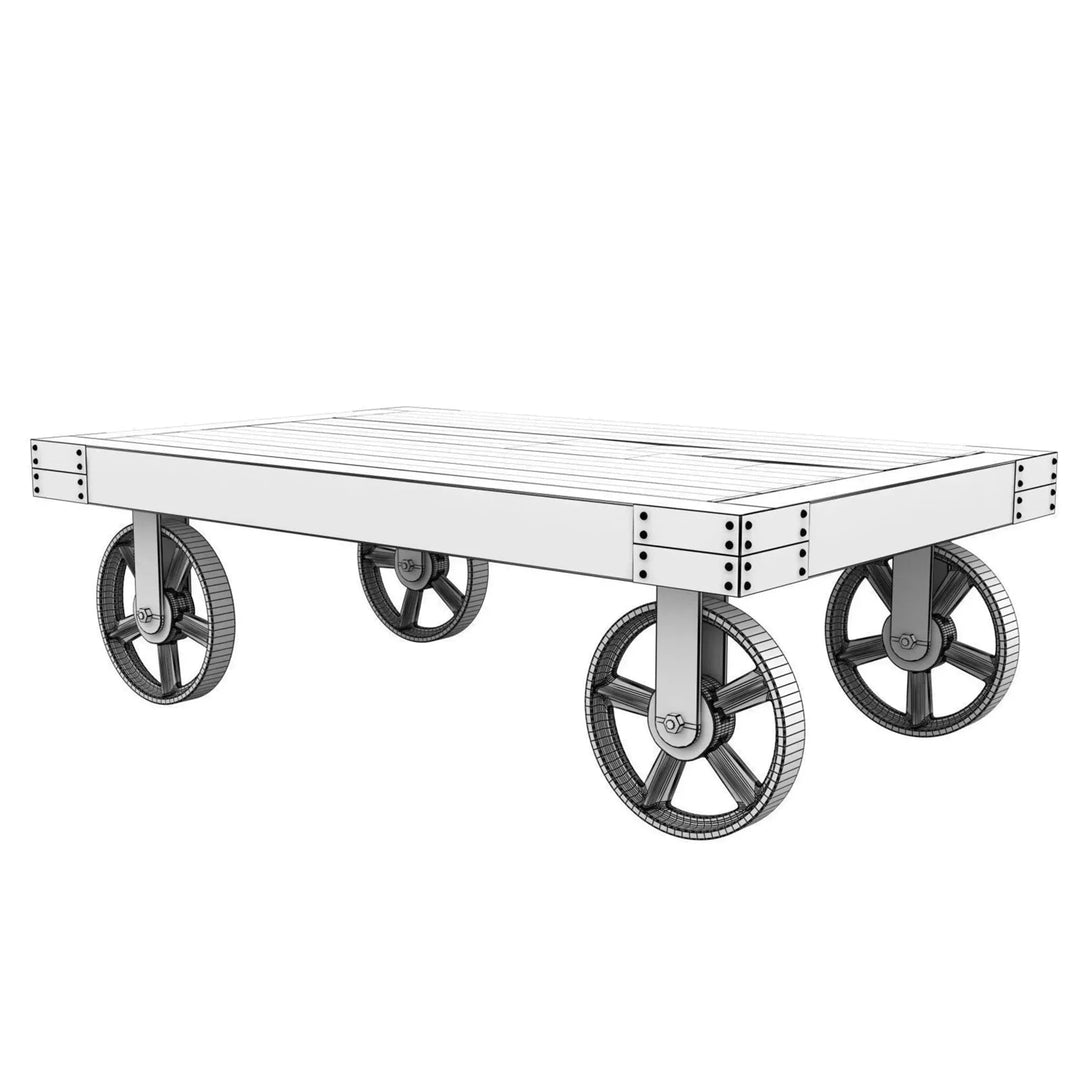 Industrial Wood Coffee Table RUSTIC