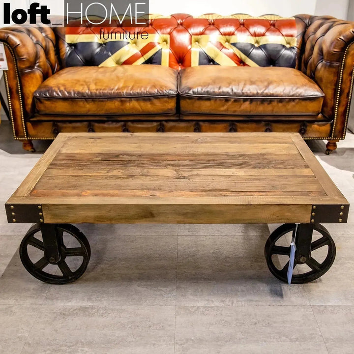 Industrial Wood Coffee Table RUSTIC