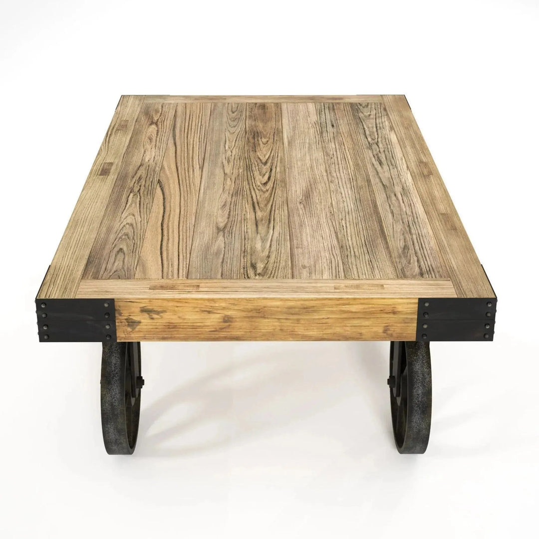 Industrial Wood Coffee Table RUSTIC