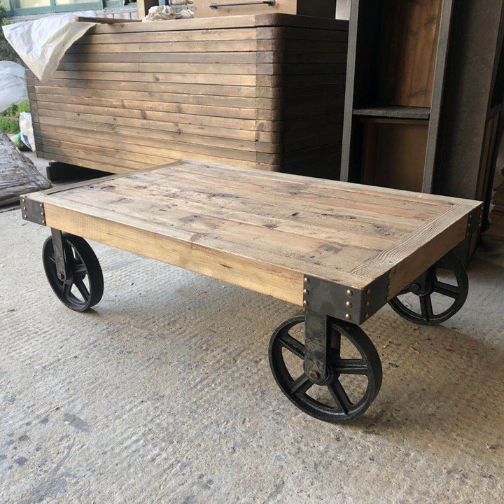 Industrial Wood Coffee Table RUSTIC