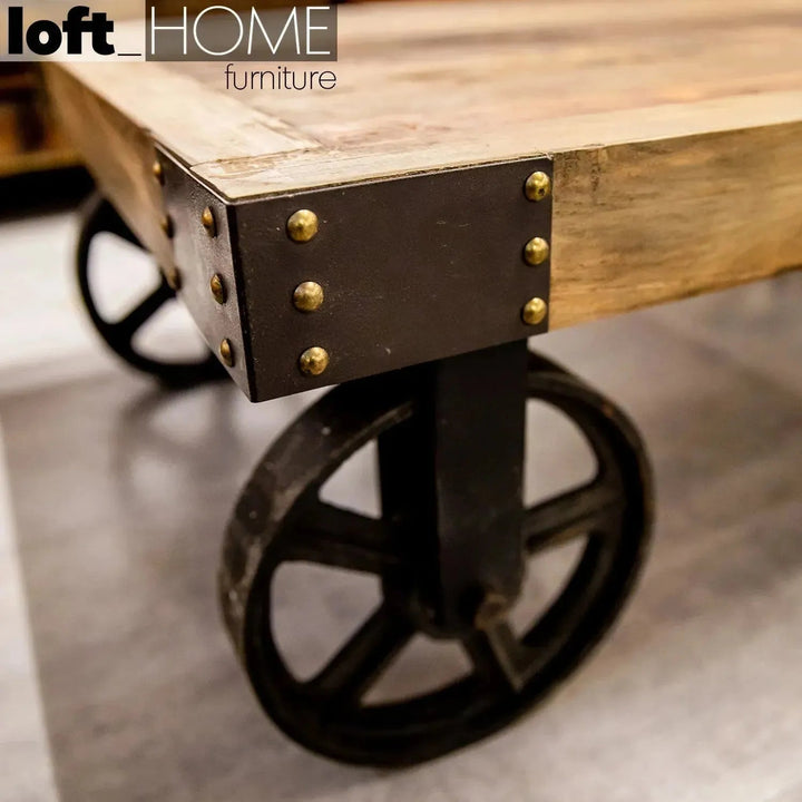 Industrial Wood Coffee Table RUSTIC