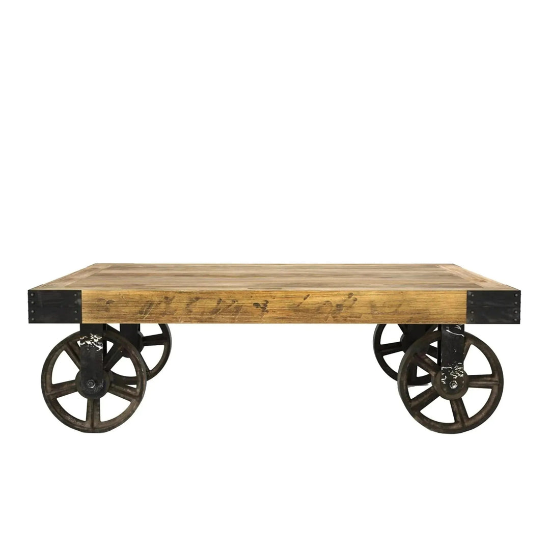 Industrial Wood Coffee Table RUSTIC