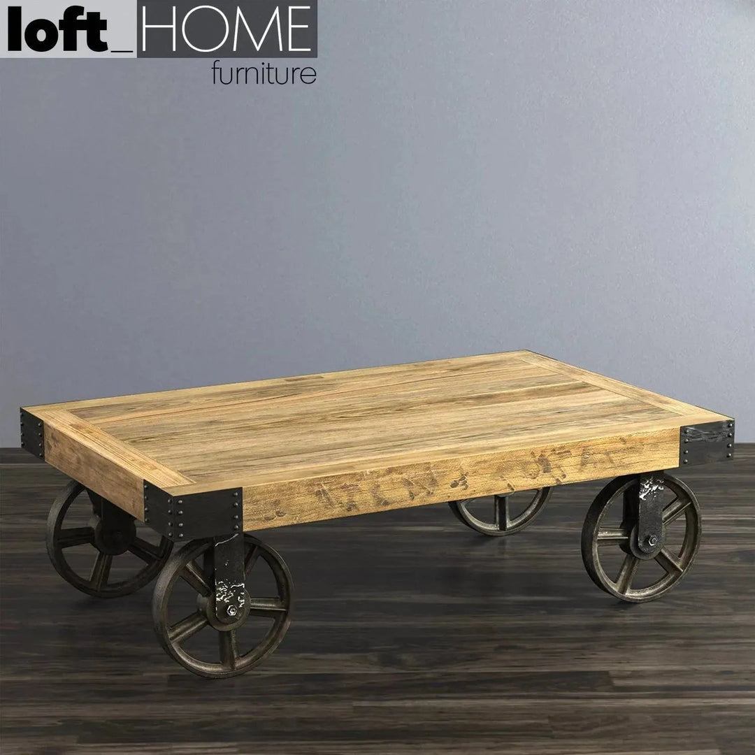 Industrial Wood Coffee Table RUSTIC