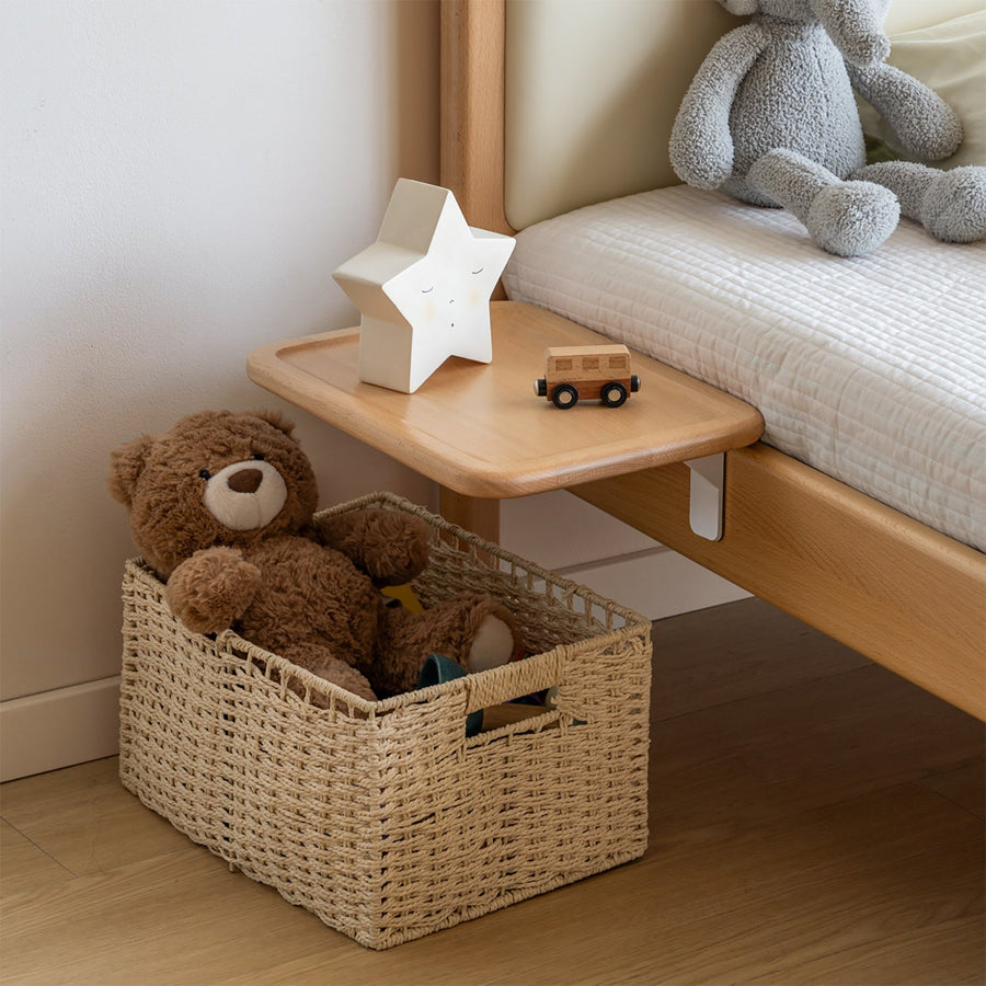Scandinavian beech wood bedside floating shelf pleni primary product view.