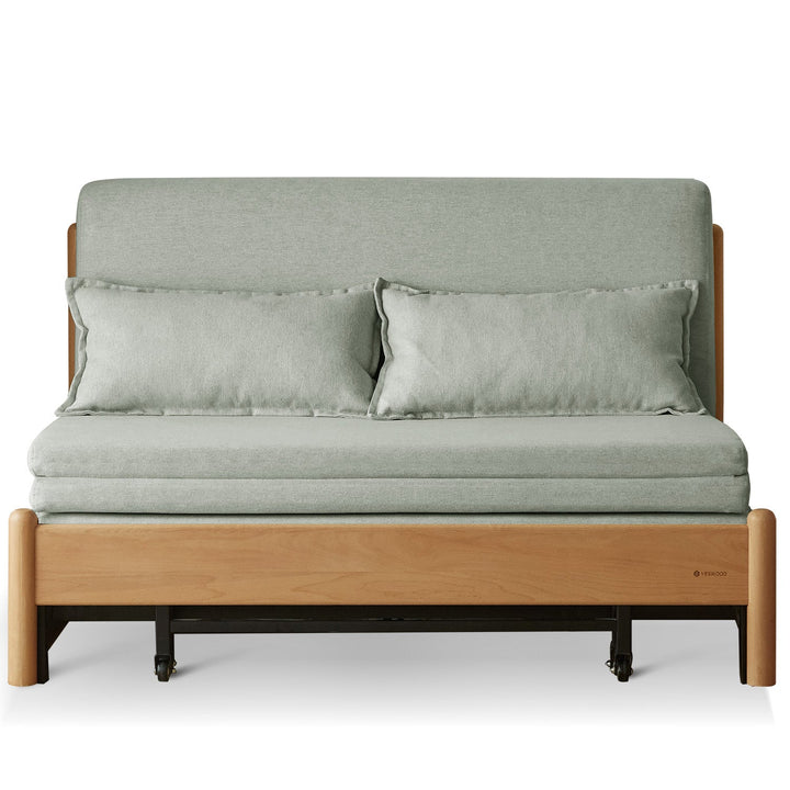 Scandinavian beech wood cotton fabric recliner 2 seater sofa bed flex detail 2.