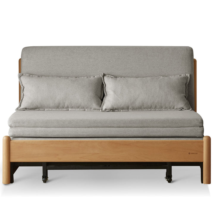 Scandinavian beech wood cotton fabric recliner 2 seater sofa bed flex detail 3.