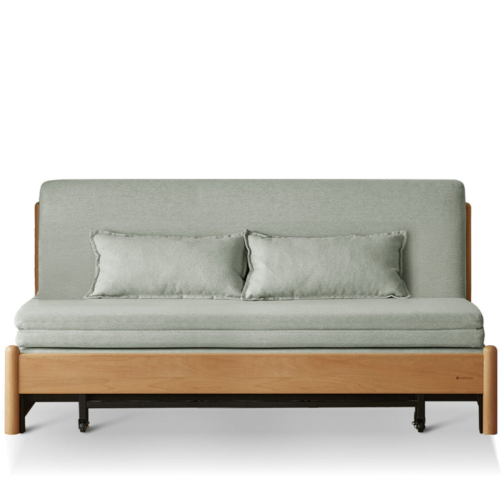 Scandinavian beech wood cotton fabric recliner 2 seater sofa bed flex detail 6.